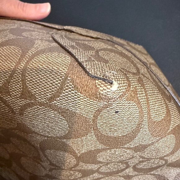 Coach Tan and Gold Signature Shoulder Bag - Picture 12 of 15
